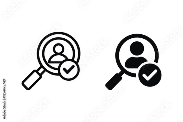 Obraz magnifying glasses with verified user icons