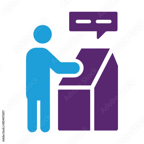 Obraz person putting mail in mailbox with speech bubble