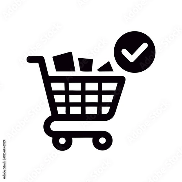 Obraz shopping cart with checkmark icon