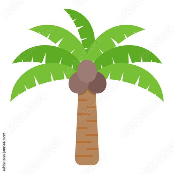 Obraz coconut tree flat illustration vector