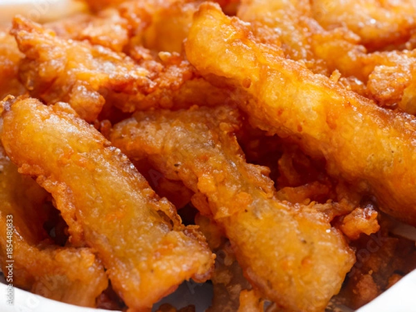 Obraz close - up fried fried pork in plate