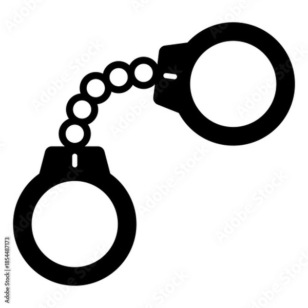 Fototapeta Vector Simple Isolated Handcuffs Icon