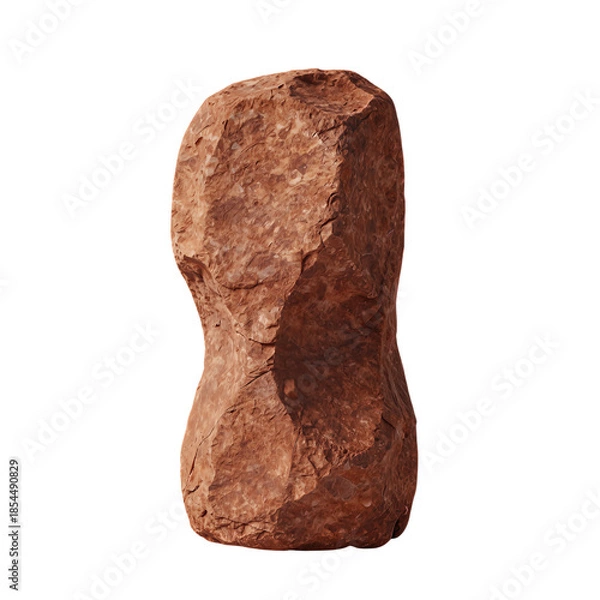 Obraz Textured brown rock formation isolated