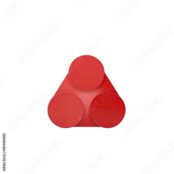 Obraz Three overlapping red circles in triangular shape