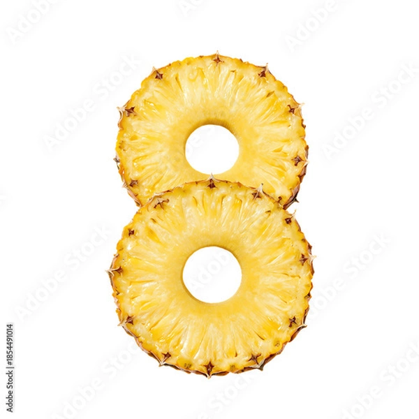 Obraz Two pineapple slices arranged as figure eight
