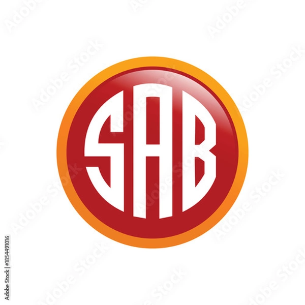Fototapeta circle initial letter SAB logo vector