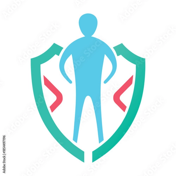 Obraz Dna Based Immunity Shield Surrounding Healthy Human Body