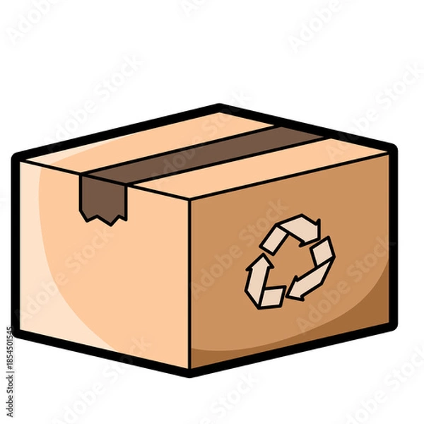 Obraz Recycling Cardboard Box Illustration