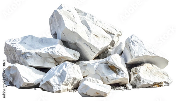 Obraz Jagged, chalky white stones form a weathered, overlapping heap
