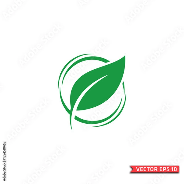 Obraz Leaf in Circular Motion Icon Logo
