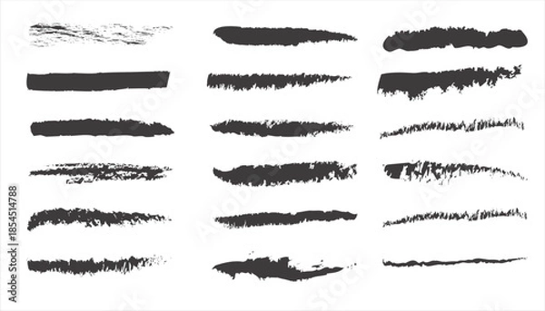 Obraz Brush stroke set isolated on white background