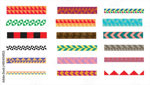 Obraz Pattern collection isolated on white background