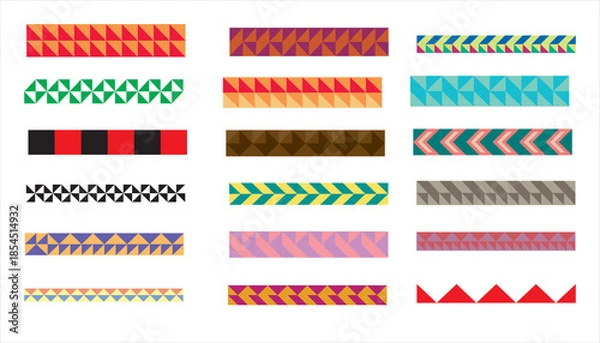 Obraz Pattern collection isolated on white background