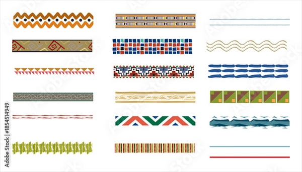 Obraz Pattern collection isolated on white background