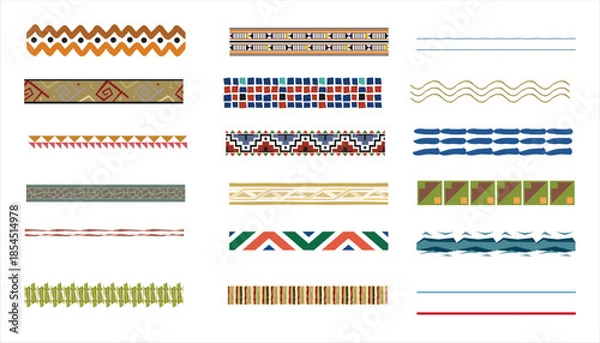 Obraz Pattern collection isolated on white background