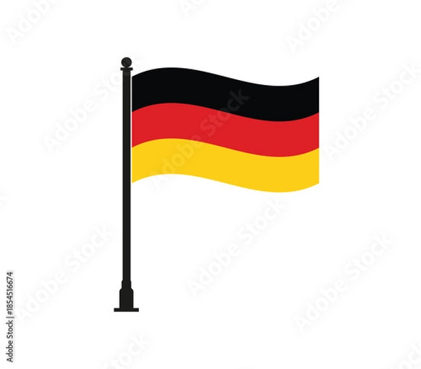 Fototapeta German flag waving on flagpole