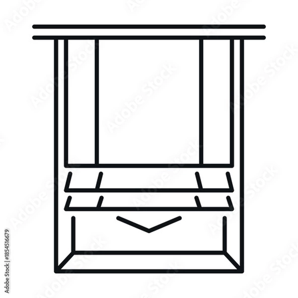 Obraz Curtains and blinds icon design in vector format for simple decor needs and visual communication