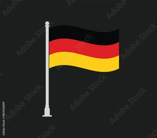 Fototapeta German flag waving on flagpole