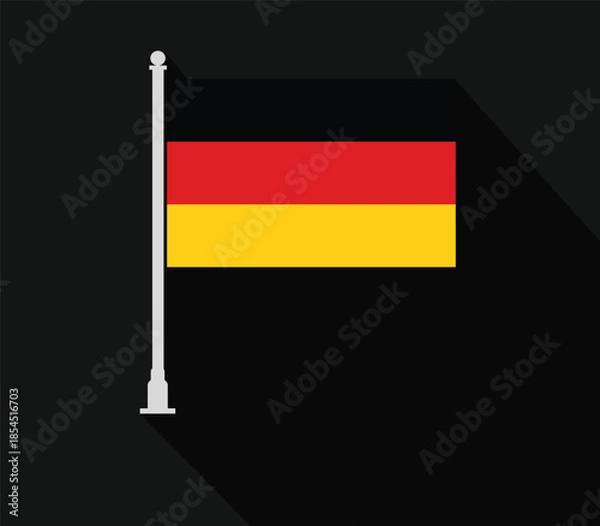 Fototapeta German flag on pole flat vector