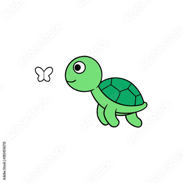 Obraz funny turtle cartoon