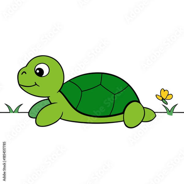 Obraz funny turtle cartoon