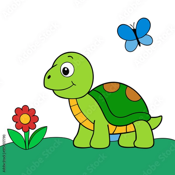 Obraz funny turtle with heart