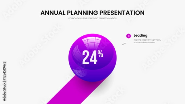Fototapeta Advertising Solution One Element Graph Slideshow Layout. Business Innovation 1 Step Diagram Frame Design. Sales Forecast Presentation Template Vector Illustration.
