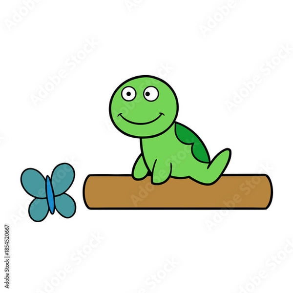 Obraz funny cartoon turtle