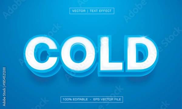 Obraz Cold text effect with blues style