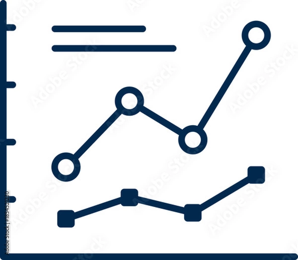 Obraz Line Chart Icon for Data Analysis and Business Trends