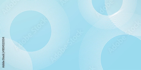 Fototapeta Modern abstract background, blue white gradations, circle effect,shape memphis, trendy , vector