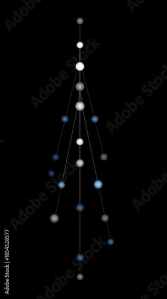 Obraz Striking white blue christmas tree against black festive white and blue christmas tree stands against dark background radiating holiday cheer