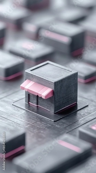 Obraz Pink object on gray surface pink object rests serenely on contrasting gray surface creating simple visual