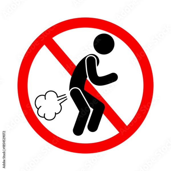 Obraz no farting warning vector illustration icon
