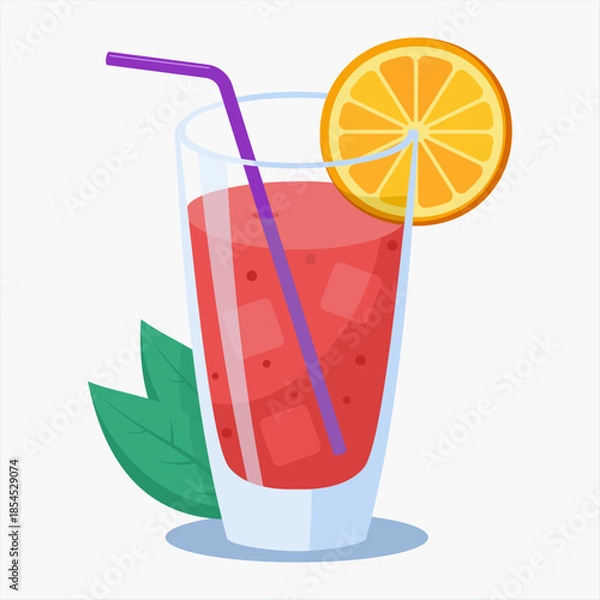 Obraz strawberry juice vector illustration