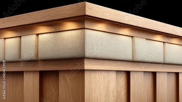 Obraz Wooden table illuminated by light simple wooden table with light source positioned on its upper surface creating focused illumination