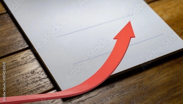 Obraz 上昇する赤い矢印が示す成長と前進のコンセプト generative ai