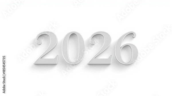 Obraz Thin Silver 2026 Outline Text