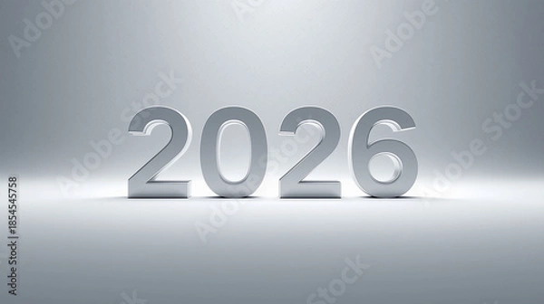 Fototapeta Metallic Silver 2026 3D Render