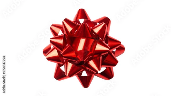 Obraz Shiny Red Gift Bow Isolated On Black Background