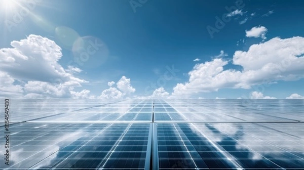 Obraz Sleek Solar Panels Under Blue Sky