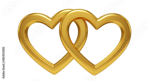 Obraz Two golden hearts interconnected