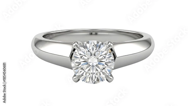 Obraz Diamond engagement ring isolated on transparent background