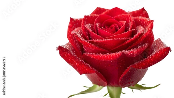 Obraz Red rose flower isolated on transparent background