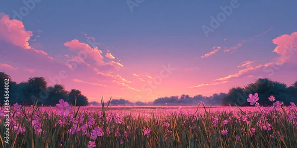 Obraz sunset over the field