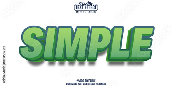 Obraz Simple editable text effect, customizable bold and poster 3d font style