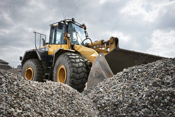 Obraz Excavator moving sand