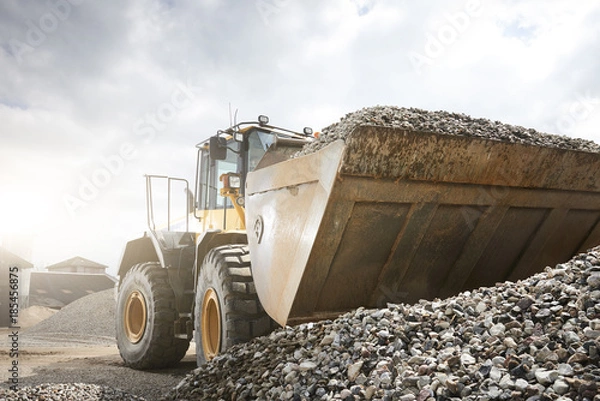 Obraz Excavator moving sand