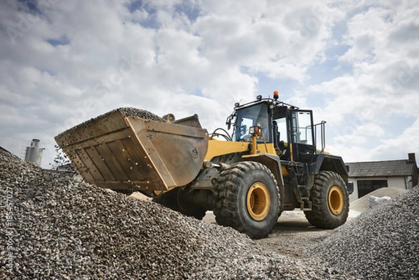 Obraz Excavator moving sand