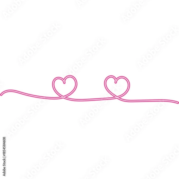 Obraz Continuous Line Heart Neon